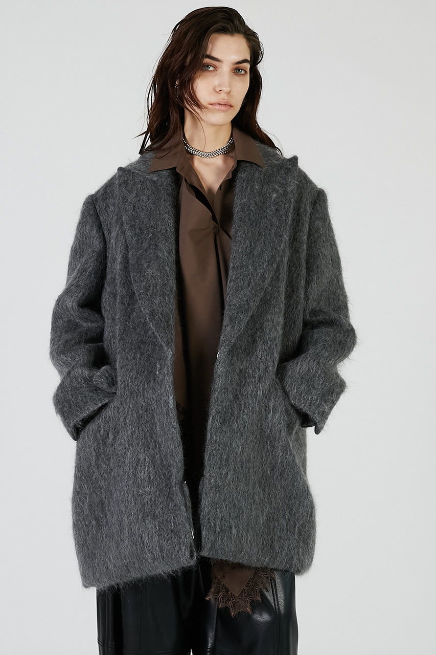 モヘアコート Mohair Shaggy Tailored Coat - SALE