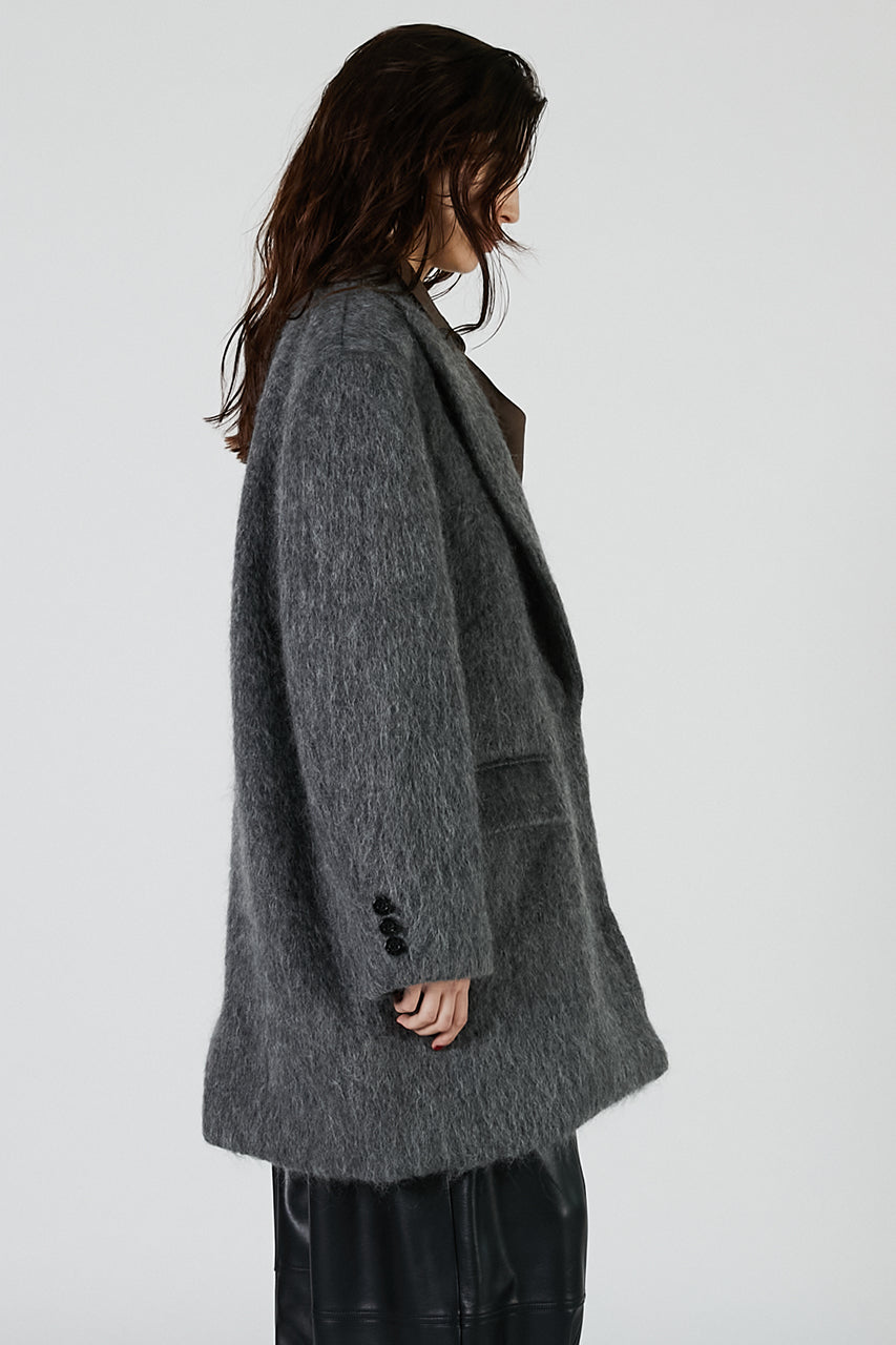 Mohair Shaggy Tailored Coat