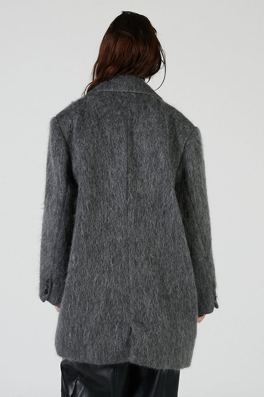 Mohair Shaggy Tailored Coat