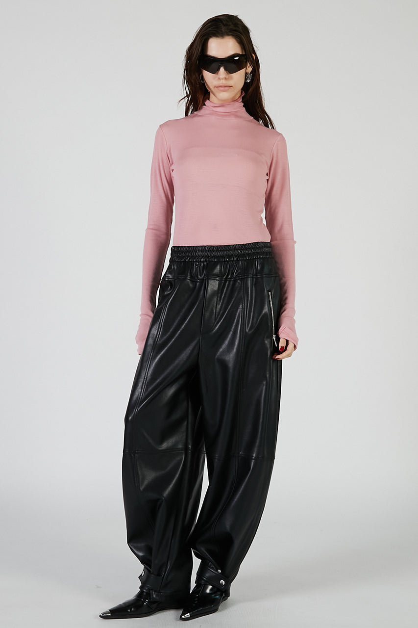 Faux Leather Jogger Pants