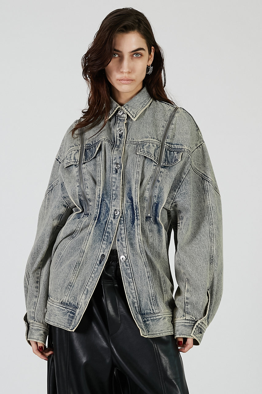 Zip Denim Shirt Blouson - PRE ORDER