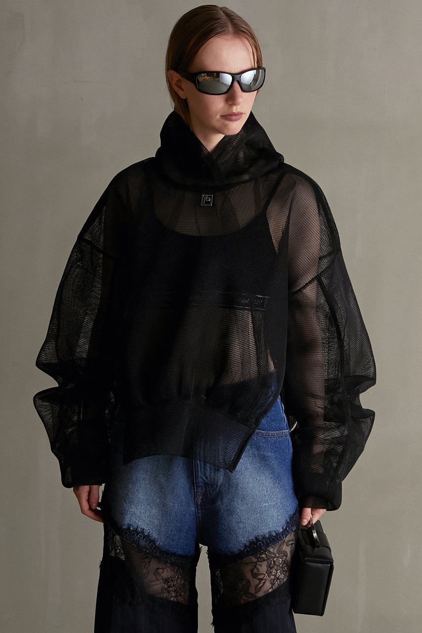 【一部予約】Double Face Mesh Over Hoodie