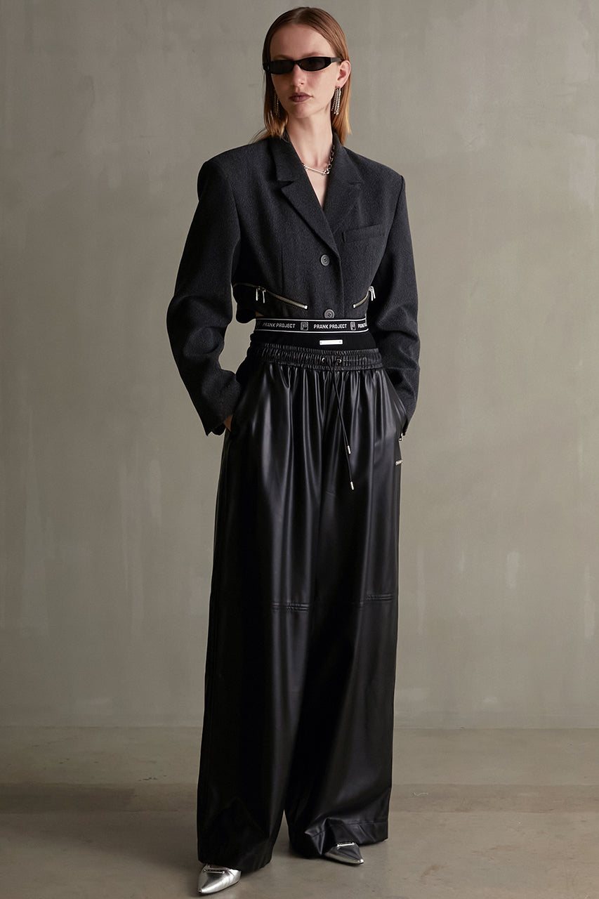 【一部予約】Synthetic Leather Voluminous Wide Pants