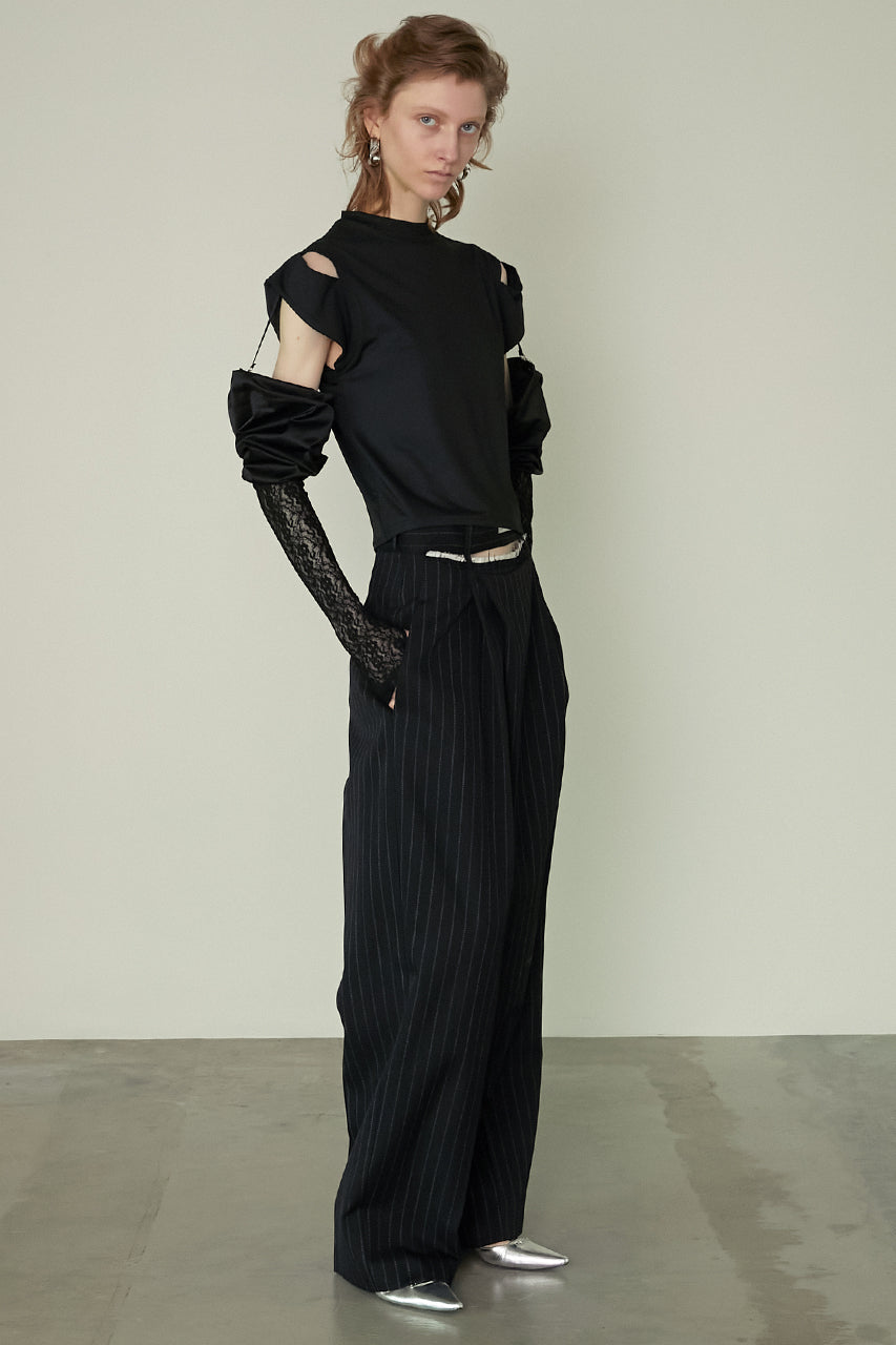 Moon Slit Asymmetry Tack Pants