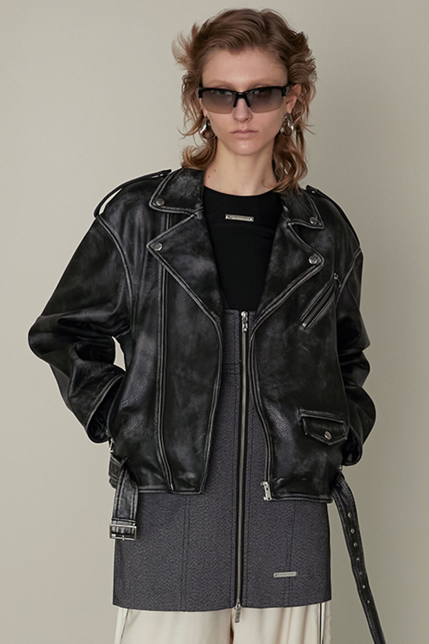 16,320円【vintage】leather riders jacket