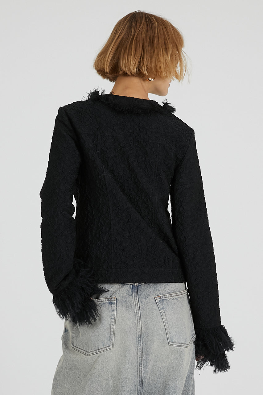 Fringe Jacquard Cardigan - 2025 AUTUMN