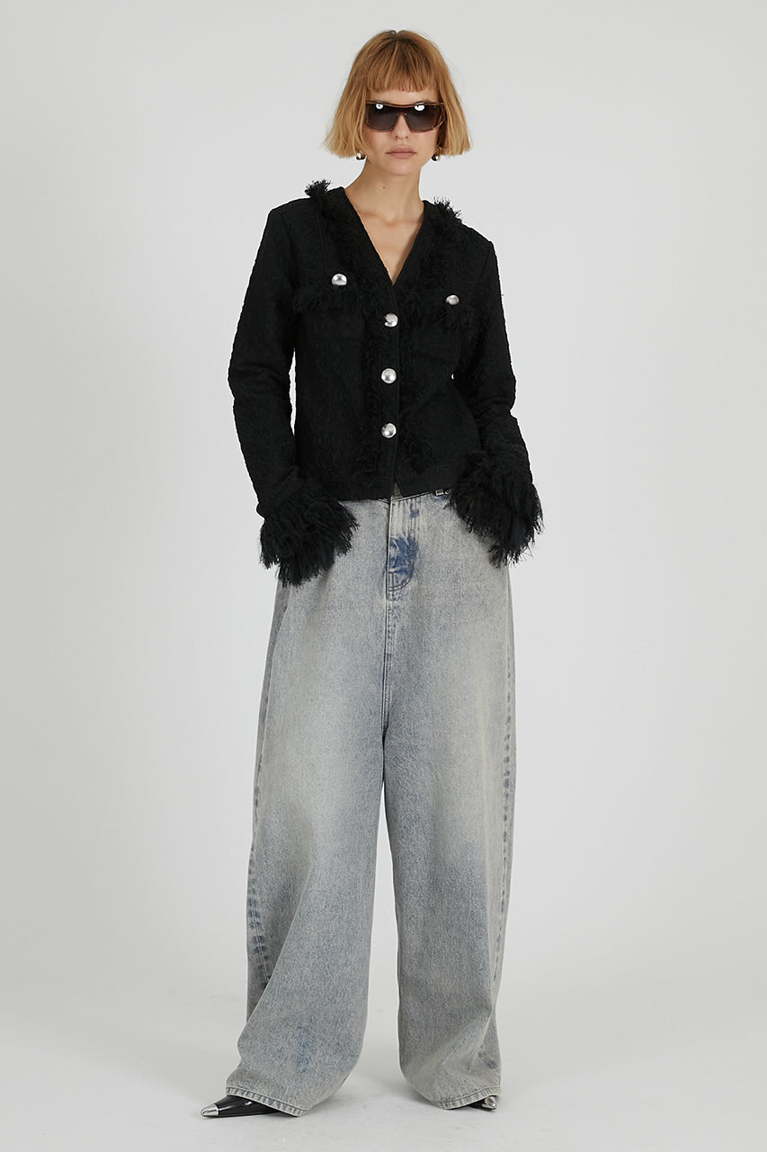 Fringe Jacquard Cardigan - 2025 AUTUMN