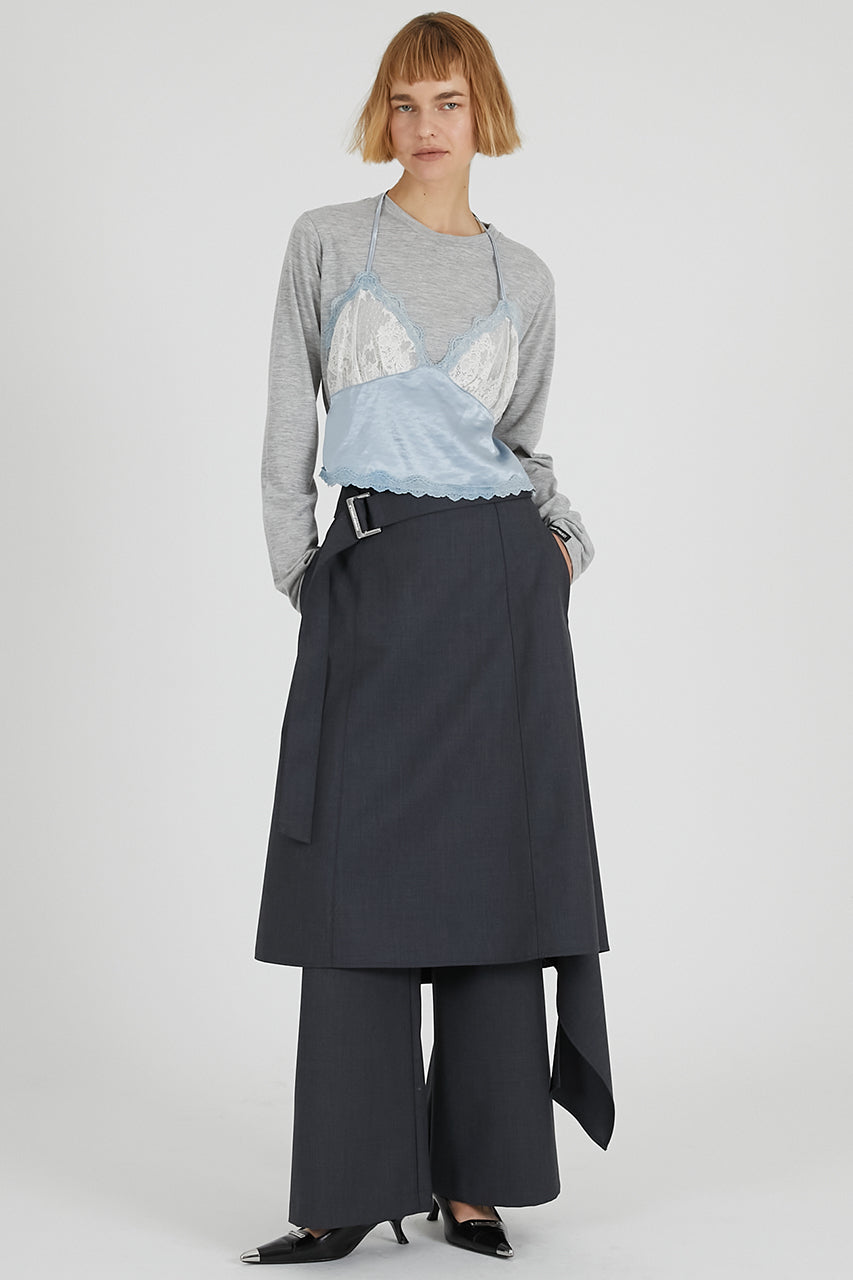 Drop Hem Layered Skirt Pants