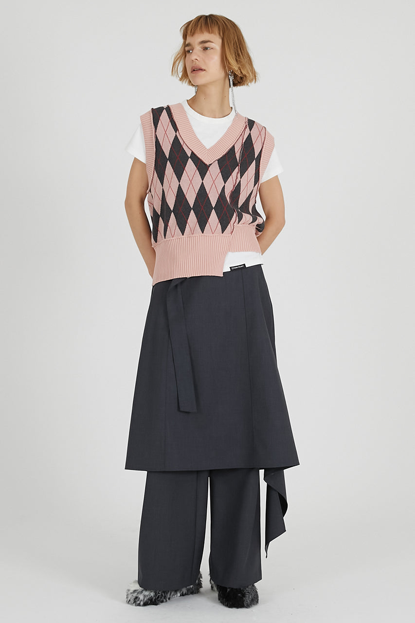 Drop Hem Layered Skirt Pants