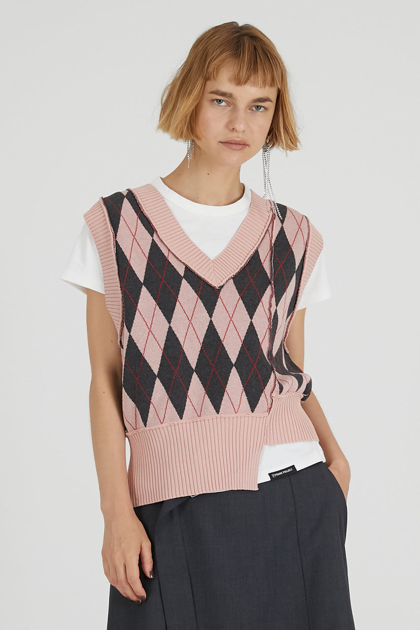 Argyle Knit Vest - 2025 AUTUMN