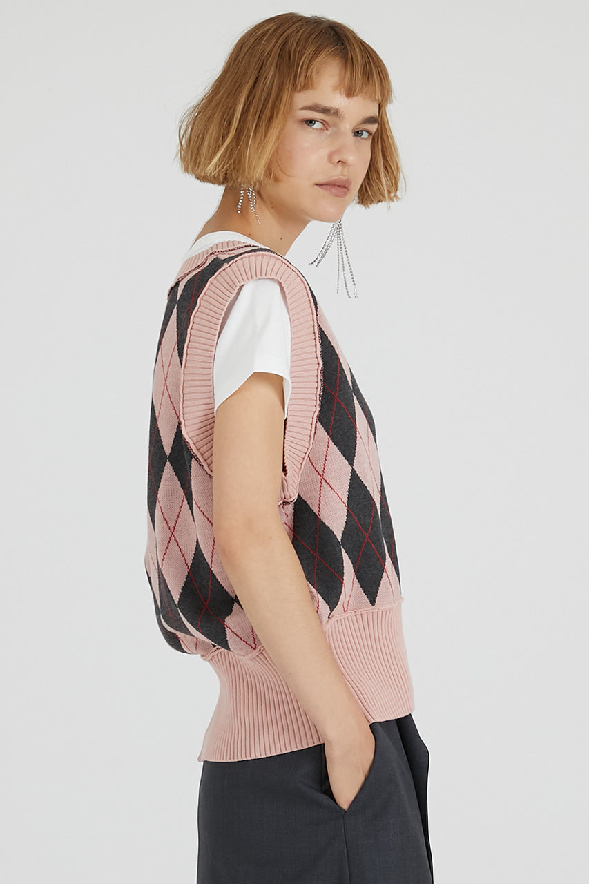 Argyle Knit Vest - 2025 AUTUMN