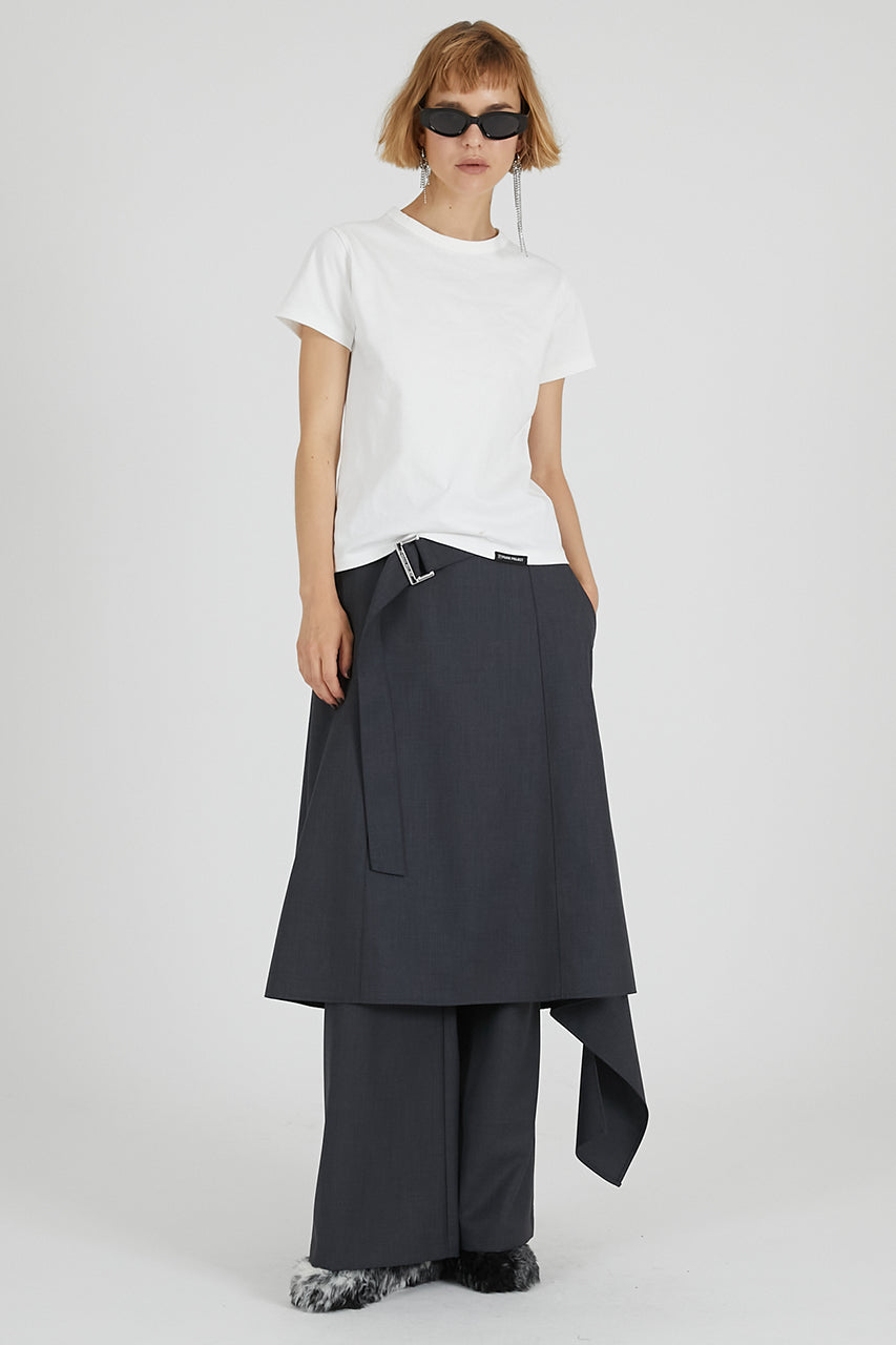 Drop Hem Layered Skirt Pants