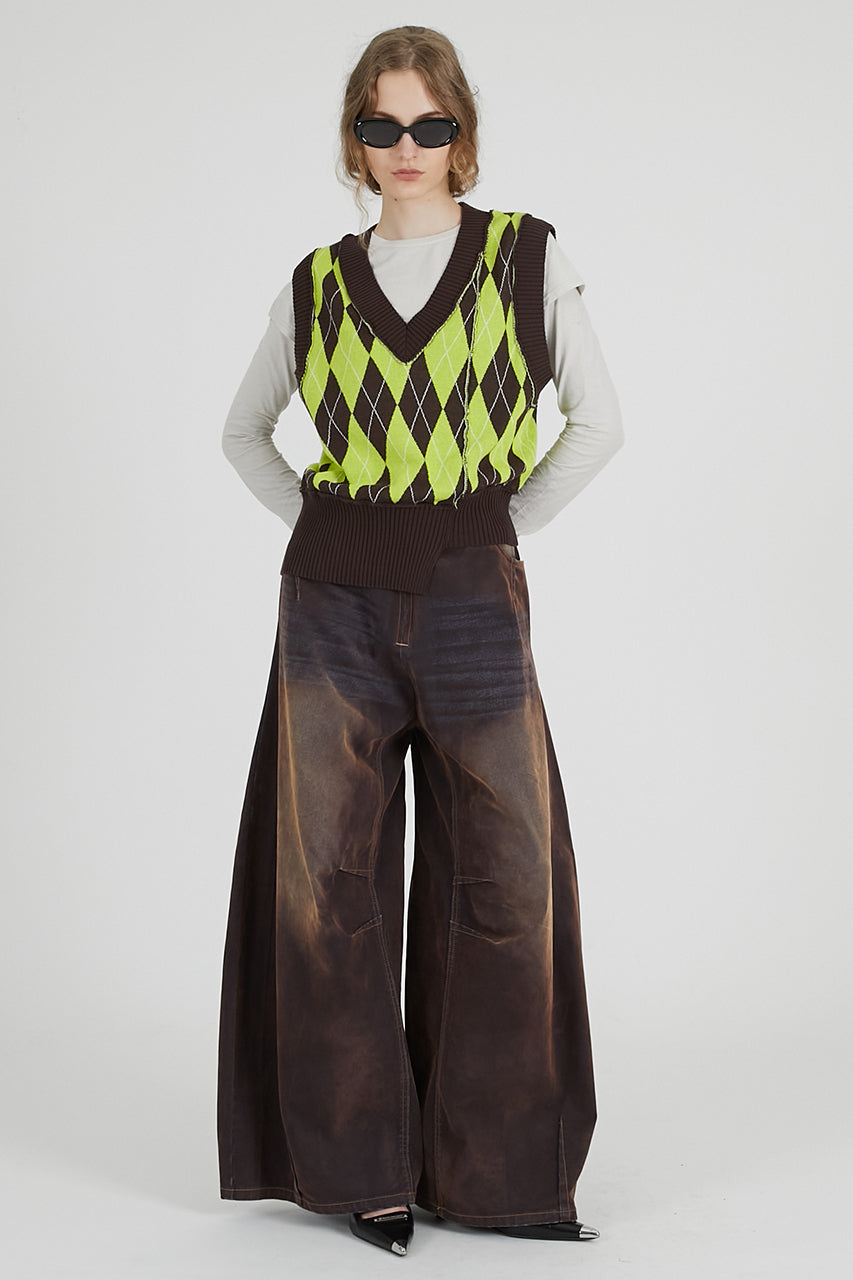 Argyle Knit Vest - 2025 AUTUMN