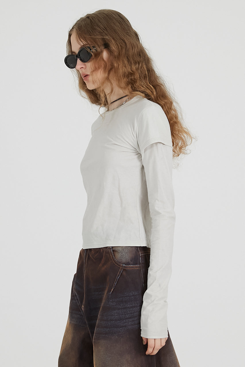 Layered Long Sleeve T-Shirt - 2025 AUTUMN