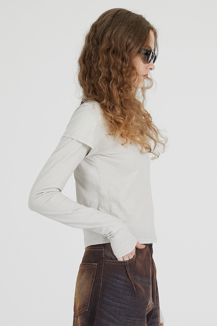 Layered Long Sleeve T-Shirt - 2025 AUTUMN