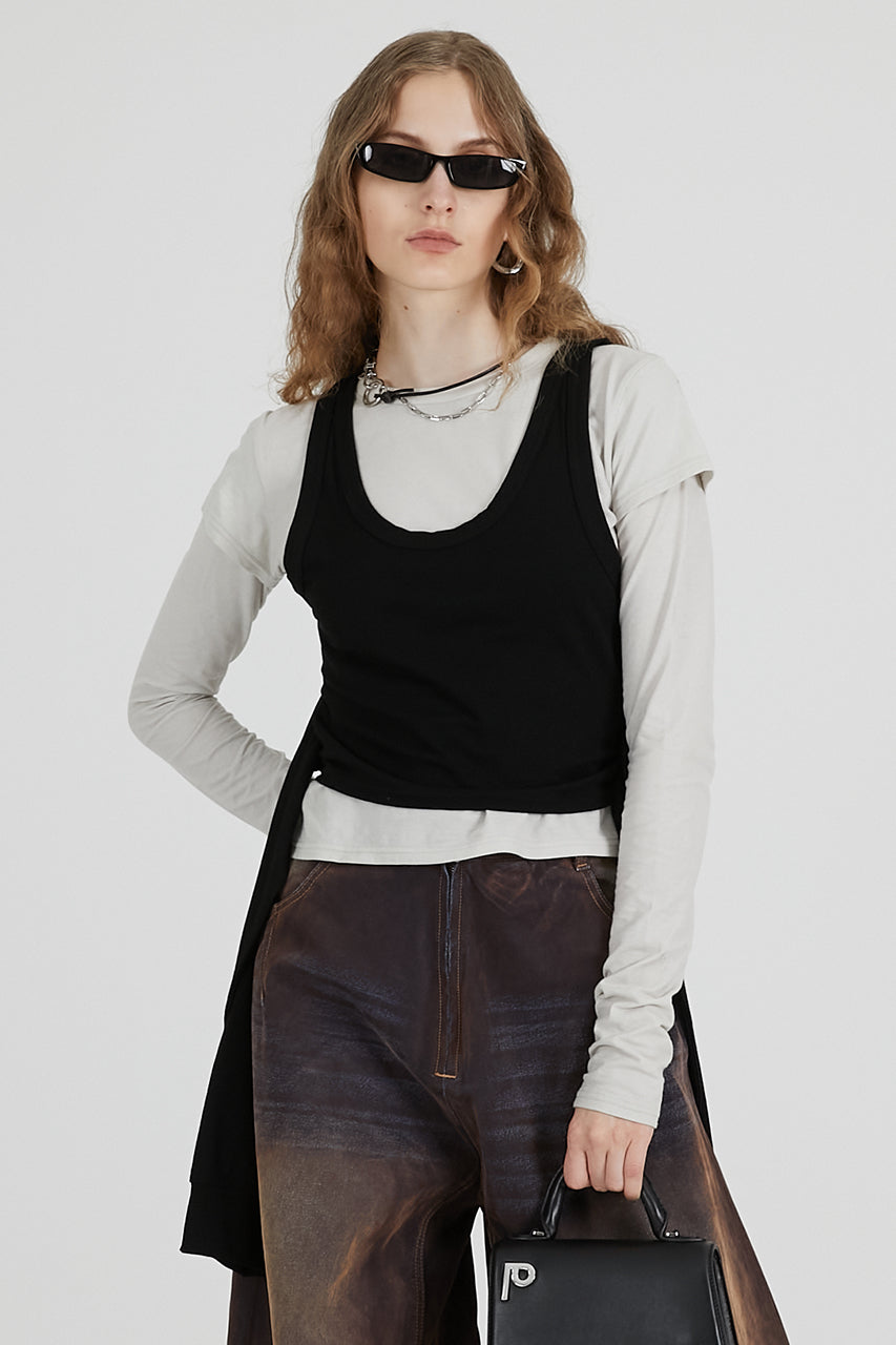 Layered Long Sleeve T-Shirt - 2025 AUTUMN