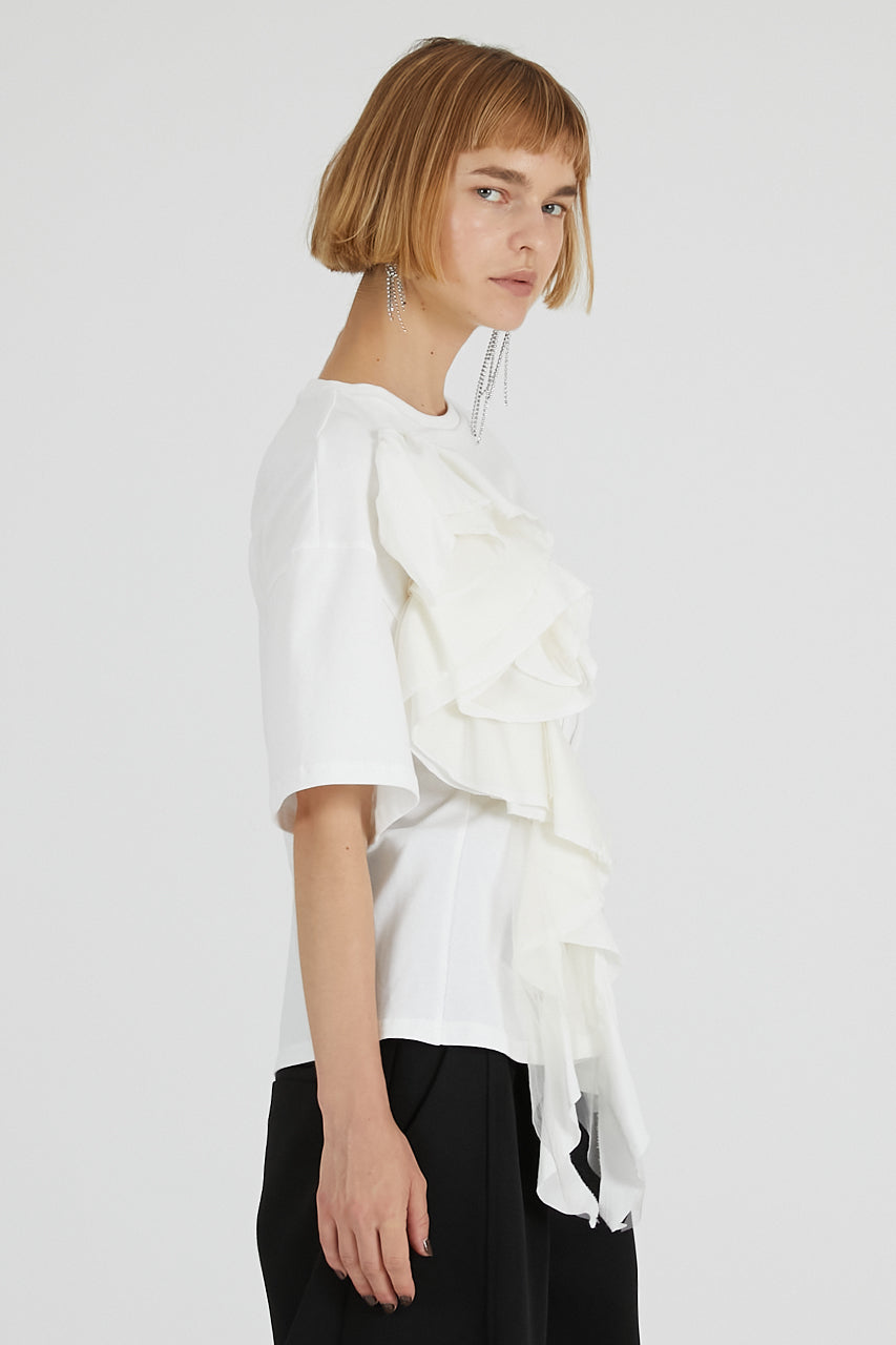 Rose Ruffled T-Shirt