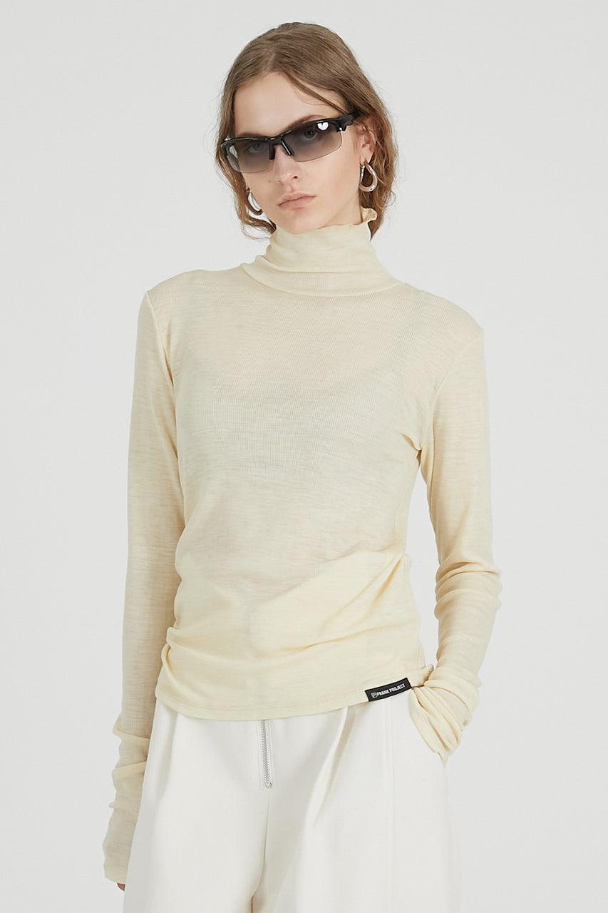 Pure Merino Wool Turtleneck Top - 2025 AUTUMN