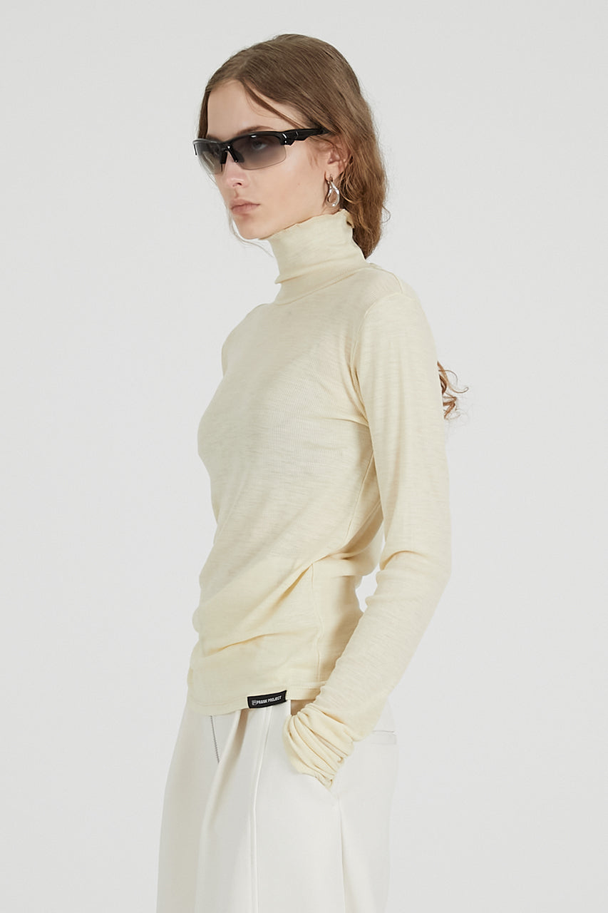Pure Merino Wool Turtleneck Top - 2025 AUTUMN
