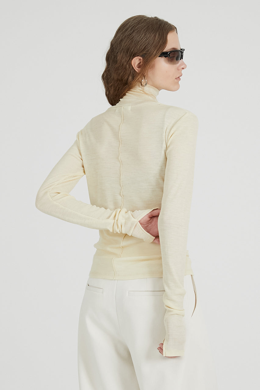 Pure Merino Wool Turtleneck Top - 2025 AUTUMN