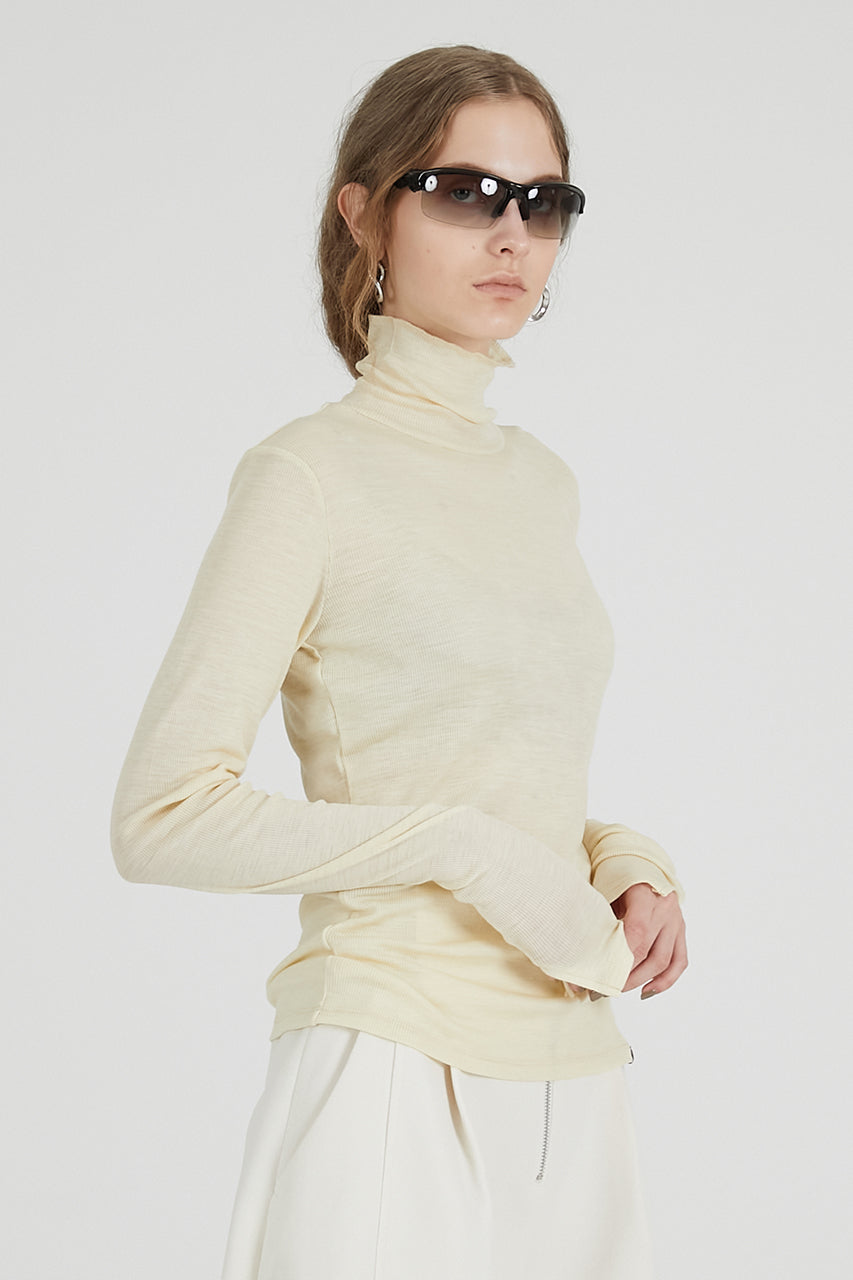 Pure Merino Wool Turtleneck Top - 2025 AUTUMN