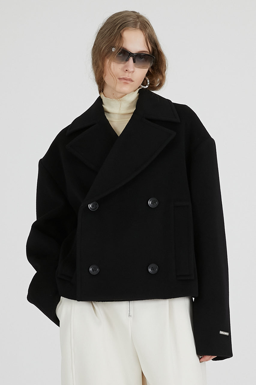 Fur layered pea coat - 2025 AUTUMN