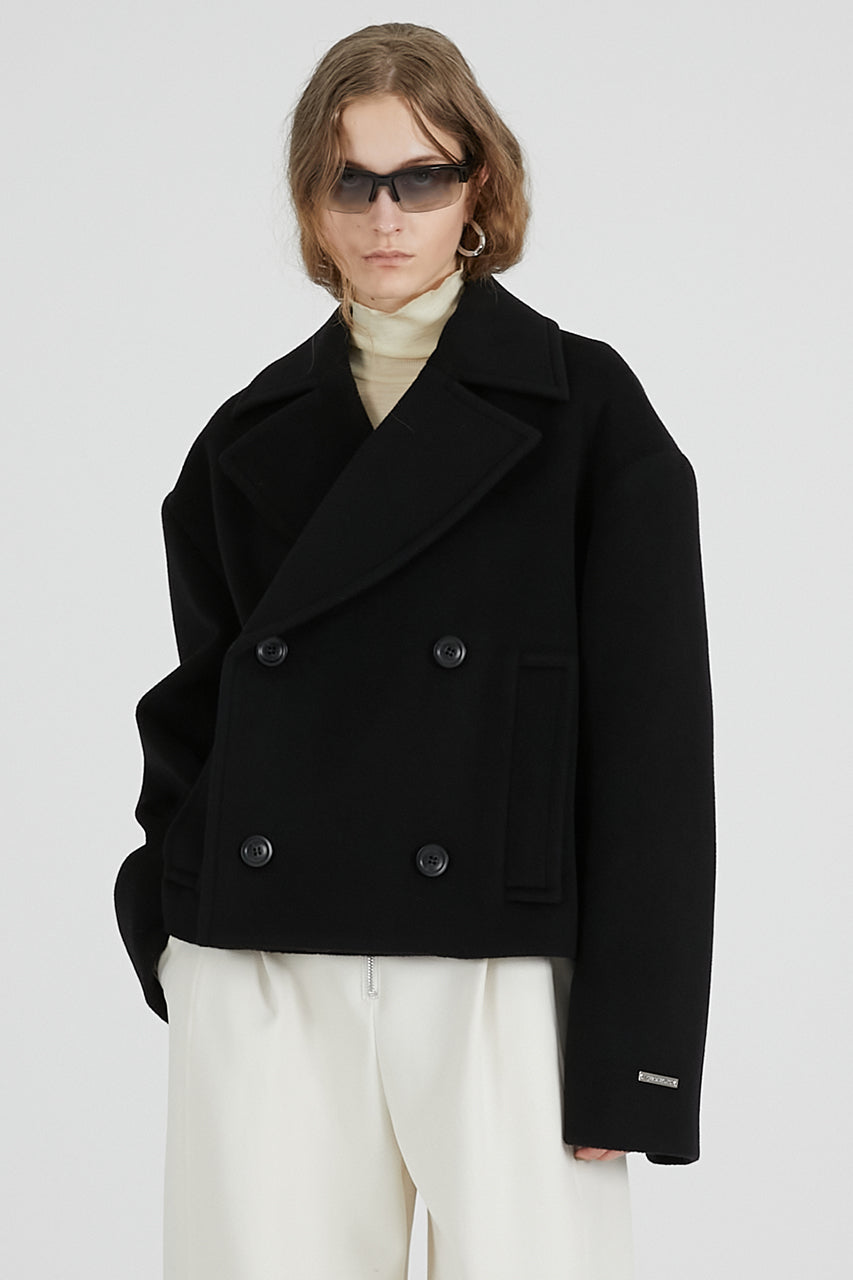 Fur layered pea coat - 2025 AUTUMN