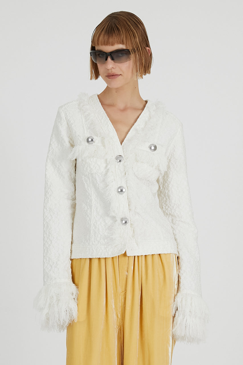 Fringe Jacquard Cardigan - 2025 AUTUMN