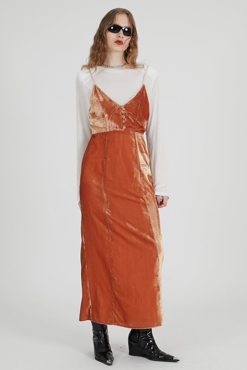 2-Way Velour Camisole Dress