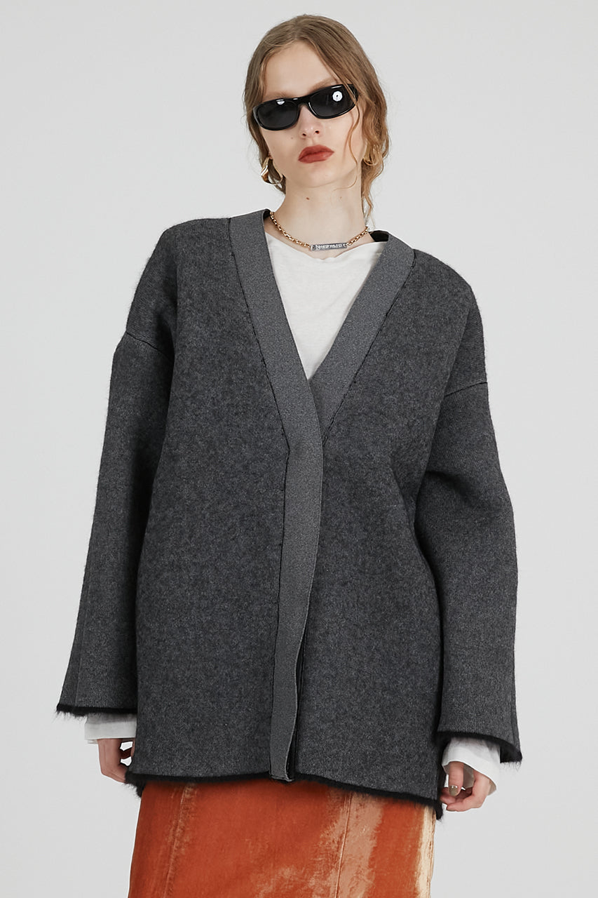 Double-faced Alpaca Knit Cardigan