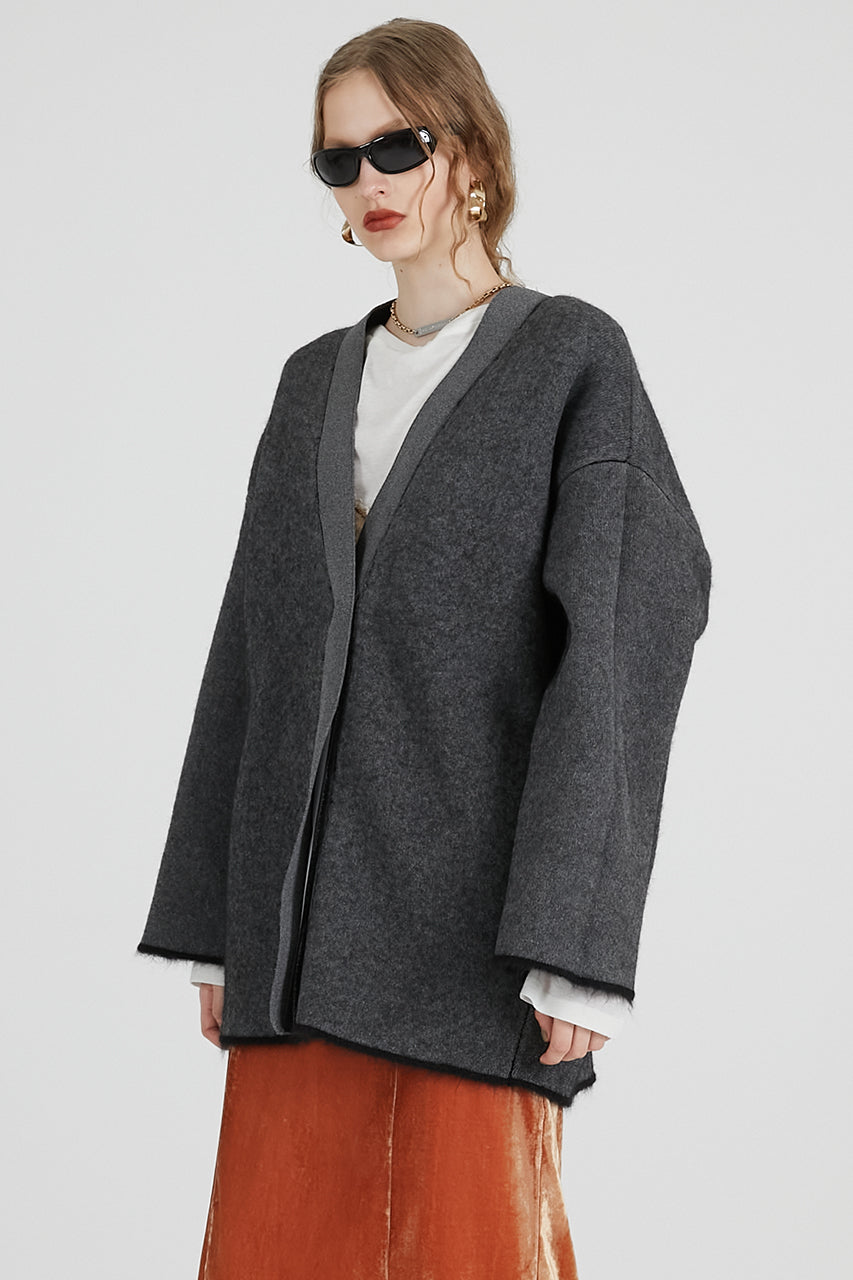 Double-faced Alpaca Knit Cardigan - 2025 AUTUMN
