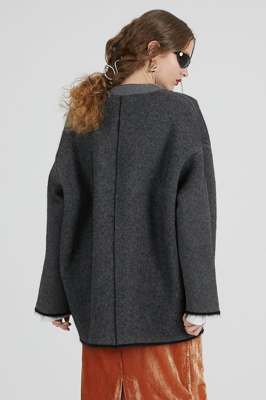 Double-faced Alpaca Knit Cardigan - 2025 AUTUMN