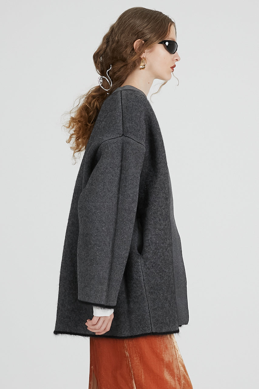 Double-faced Alpaca Knit Cardigan - 2025 AUTUMN