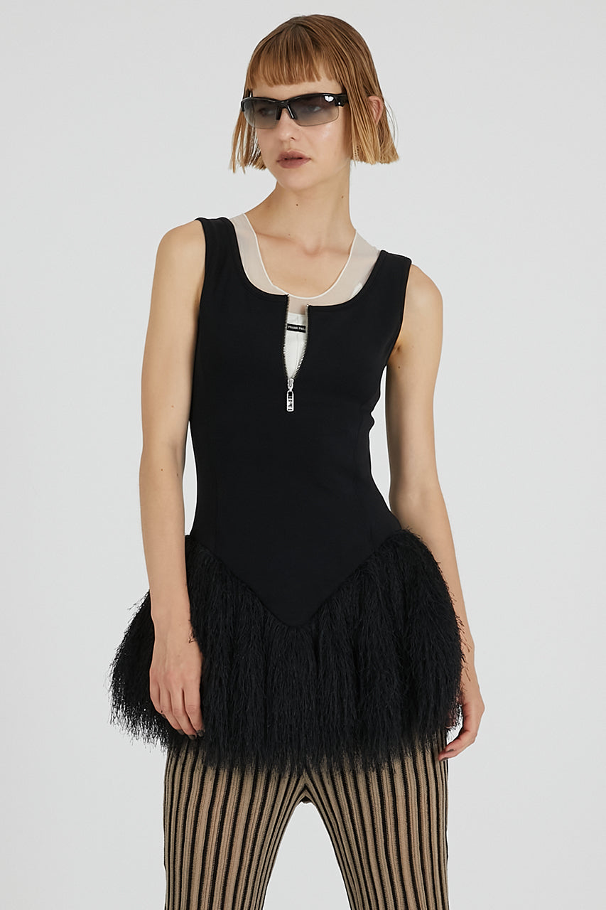 Shaggy Hem Peplum Tank