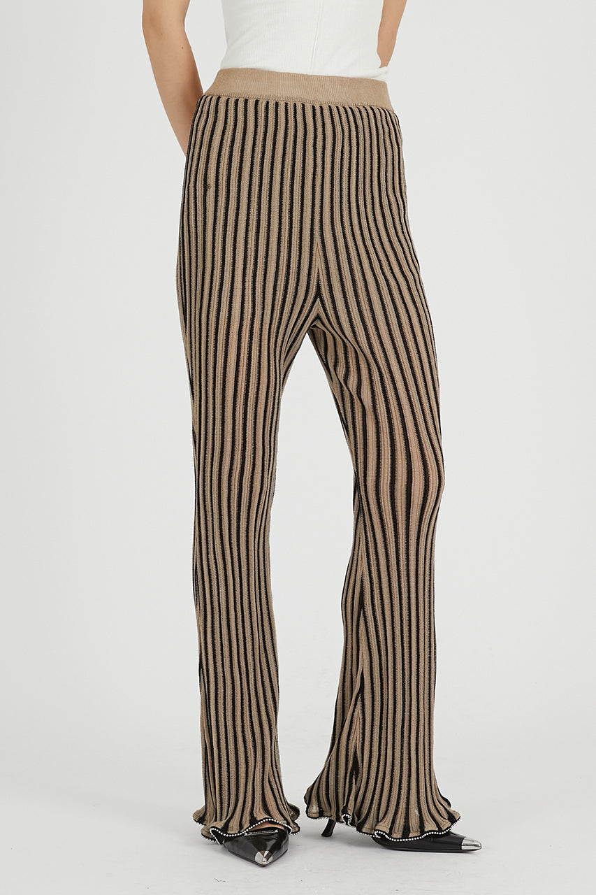 Beaded knit pants