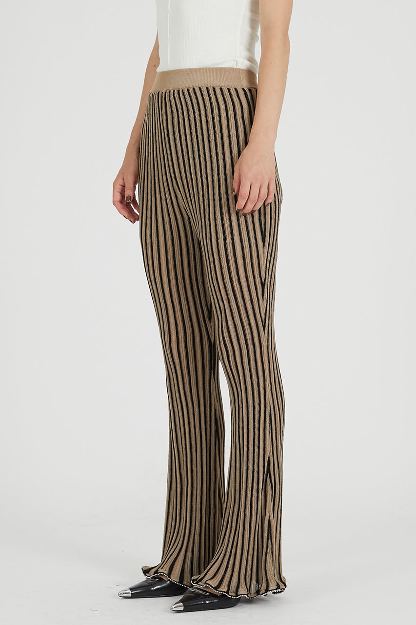Beaded knit pants