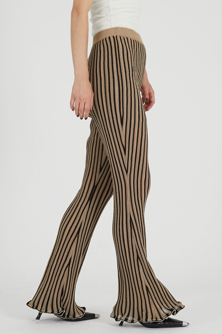 Beaded knit pants