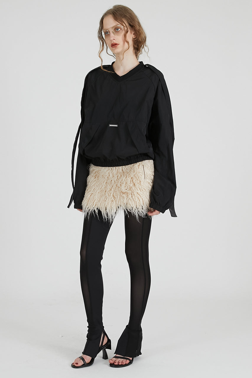 Long Faux Mini Skirt