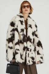 Mix Pattern Fur Jacket
