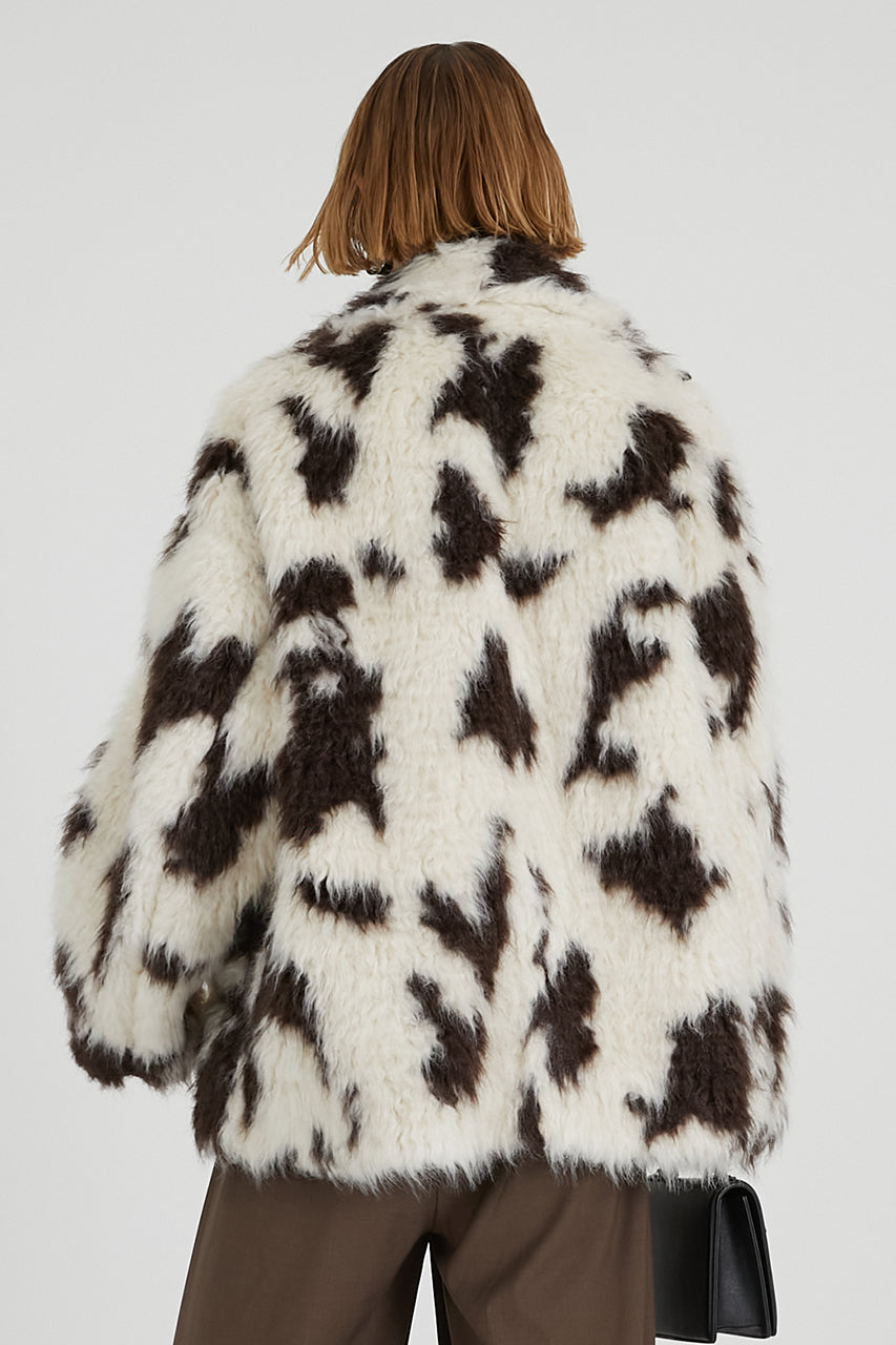 Mix Pattern Fur Jacket