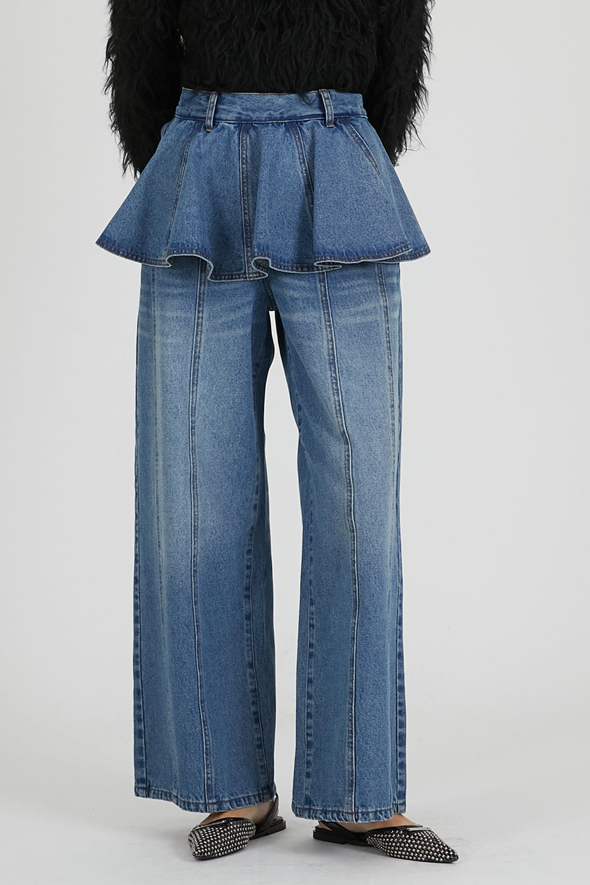 Peplum Denim Pants