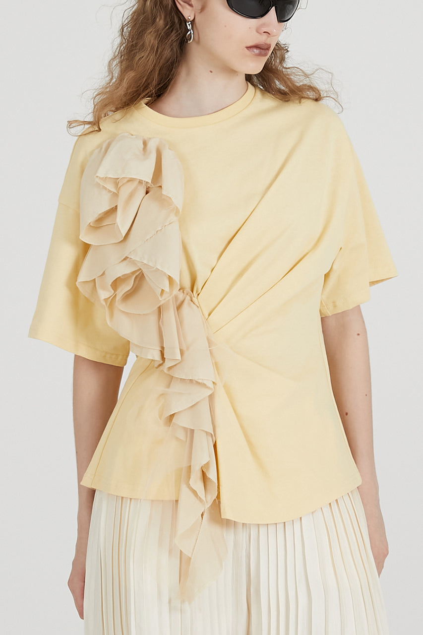 Rose Ruffled T-Shirt