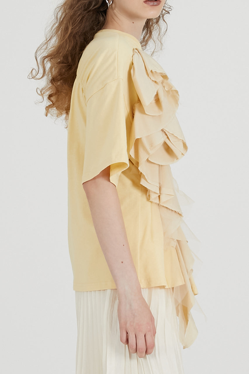 Rose Ruffled T-Shirt