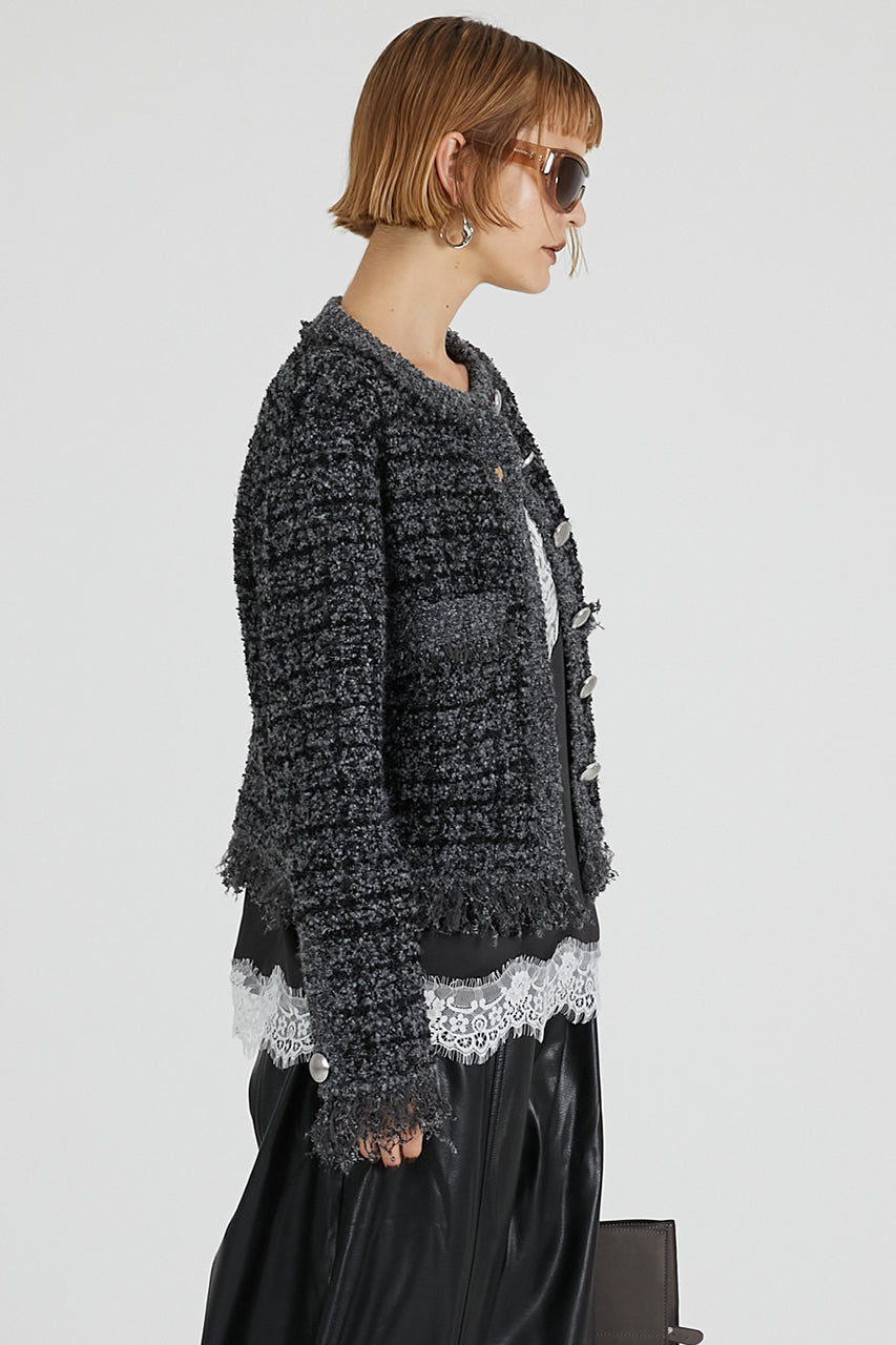 Tweed Knit Cardigan - 2025 AUTUMN