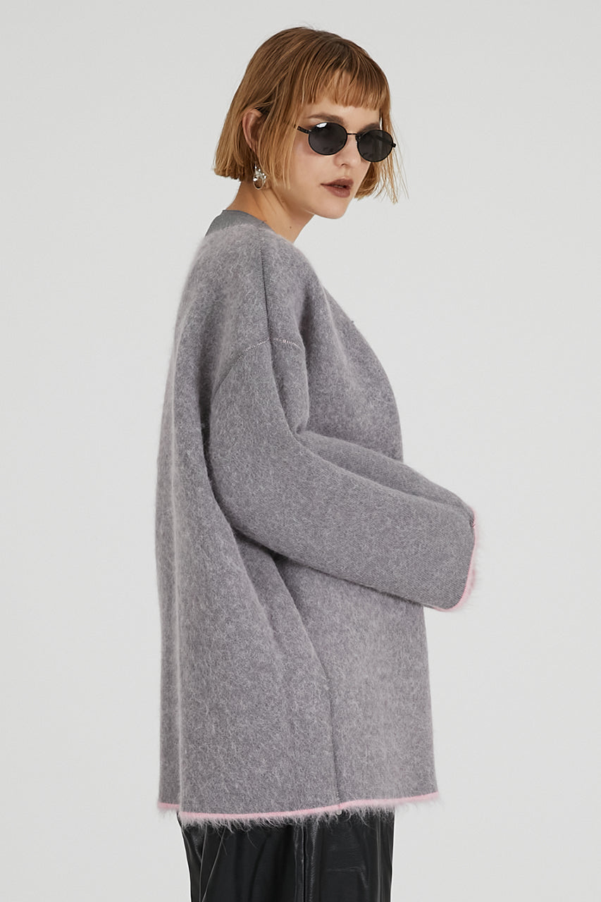 Double-faced Alpaca Knit Cardigan