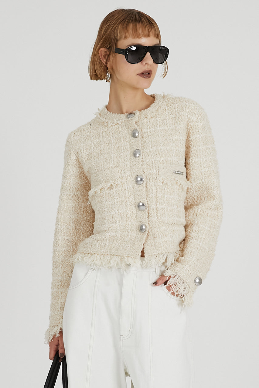 Tweed Knit Cardigan - 2025 AUTUMN