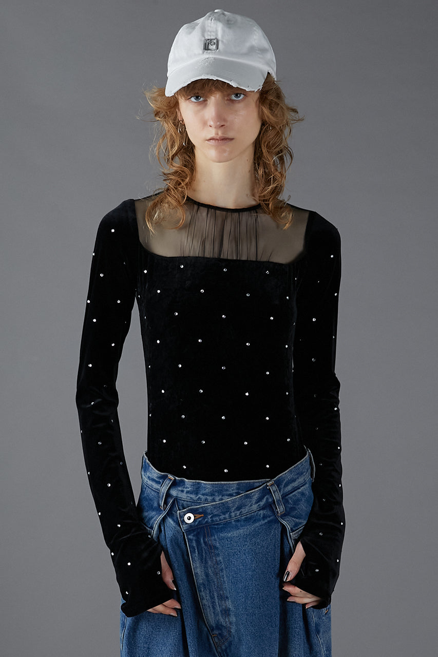Crystal Velour Bodysuit - SALE Crystal Velour Bodysuit - SALE