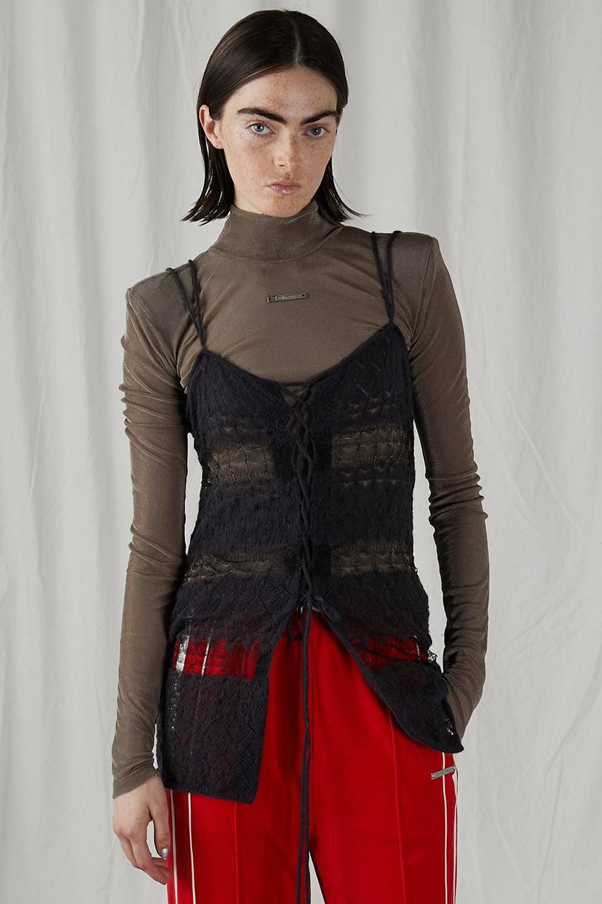 Print Camisole Lace Tunic 新作 Mohair Lace Cami Tunic - SALE