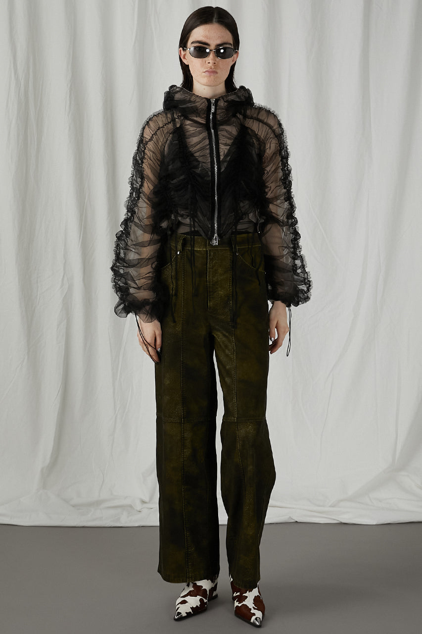 Italian Vegan Leather Washed Pants - SALE