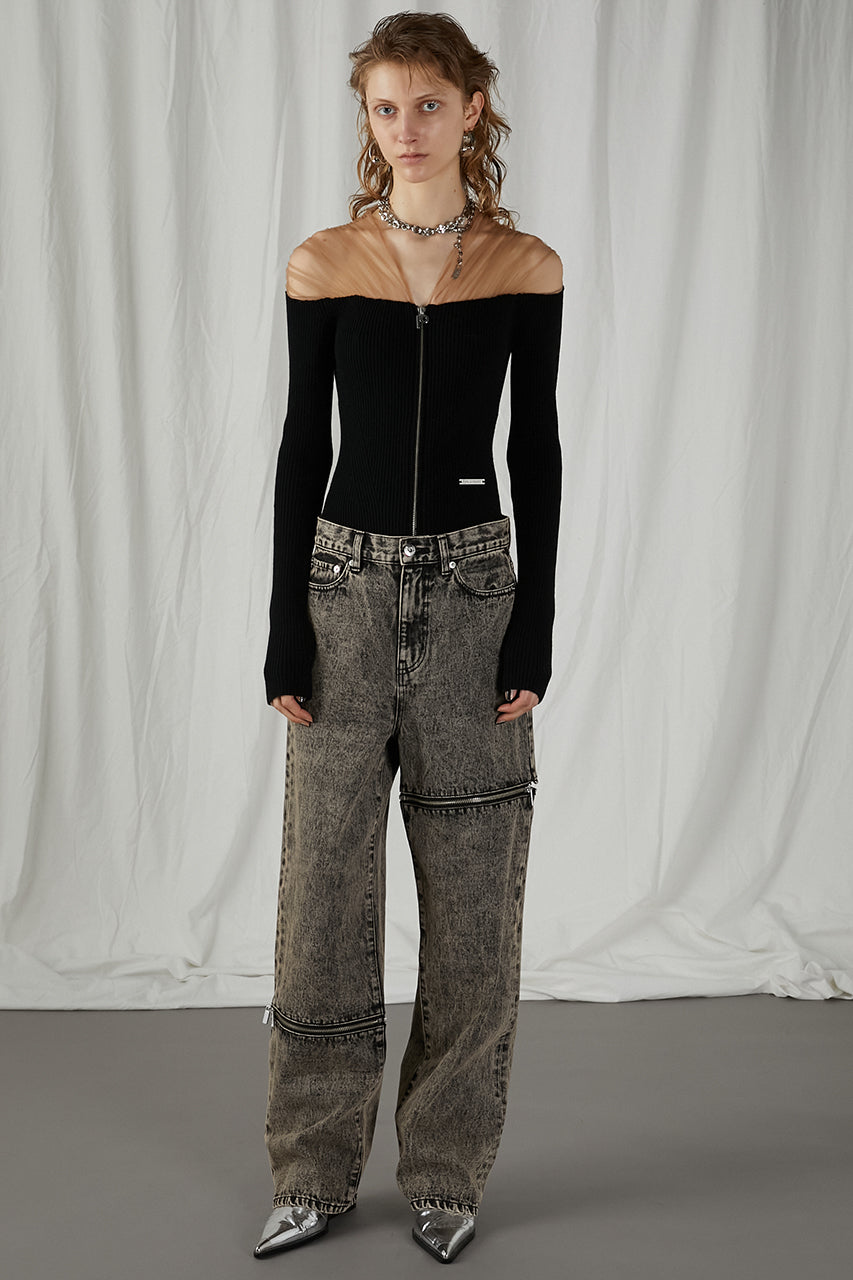 Asymmetry Fastener Denim - SALE